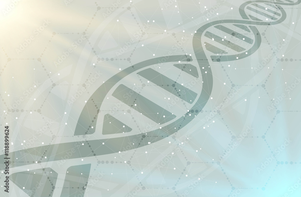 Fototapeta premium dna and medical and technology background. futuristic molecule structure presentation