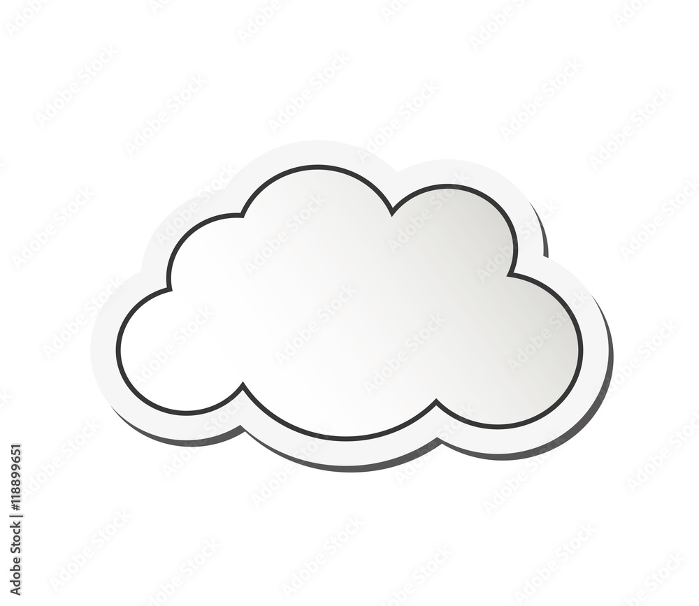 flat design single cloud shape icon vector illustration flat design single cloud shape icon vector illustration