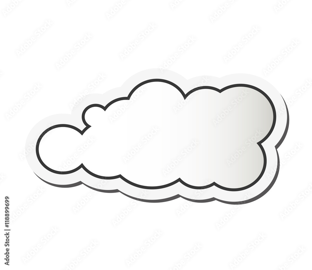 flat design single cloud shape icon vector illustration