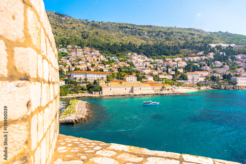 Panorama of old town of Dubrovnik in Croatia