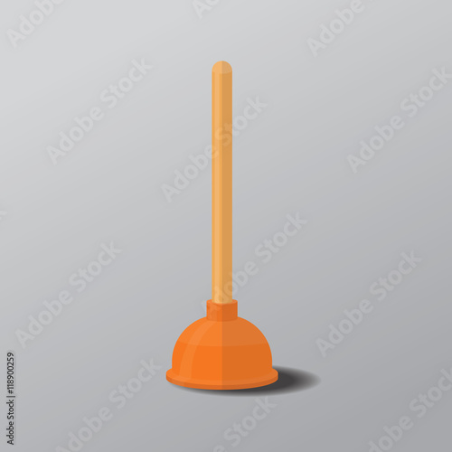 Rubber plunger vector flat design.