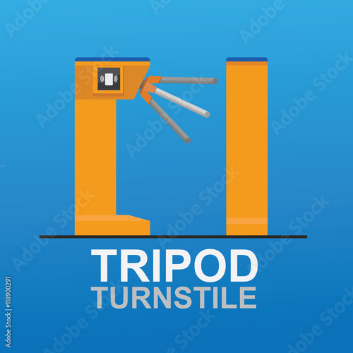 Tripod turnstile for entrance vector design.