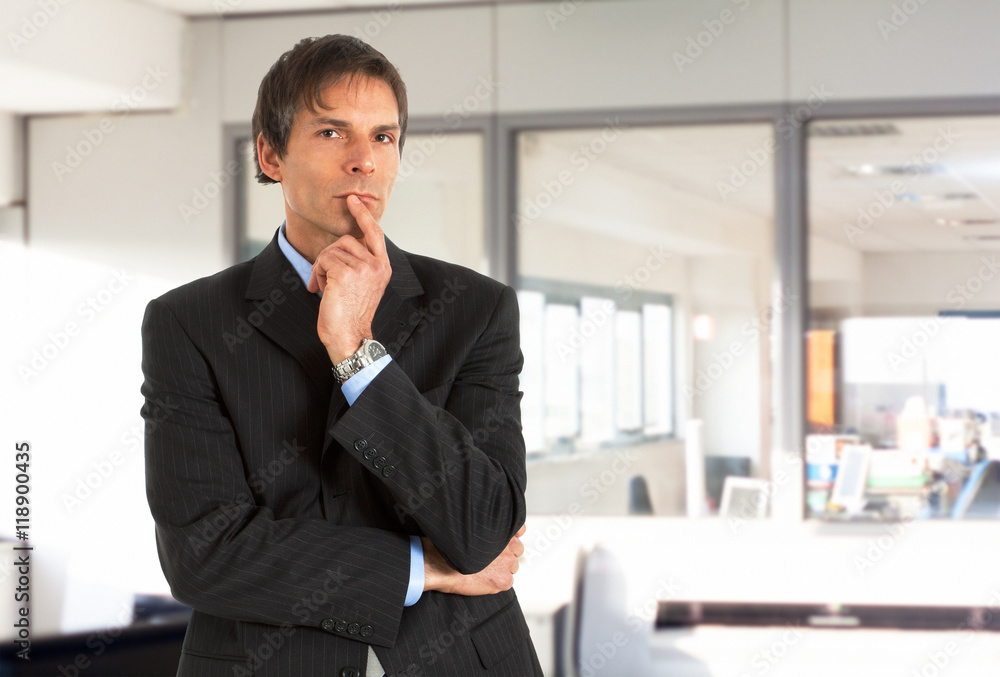 Pensive businessman portrait