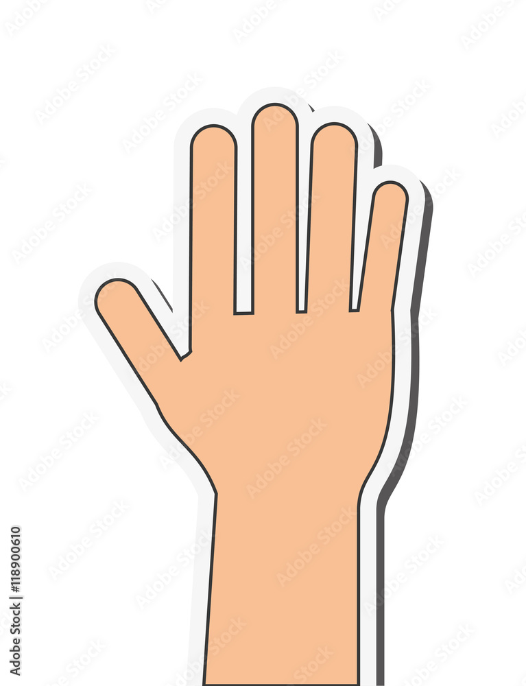 Obraz premium flat design open hand icon vector illustration