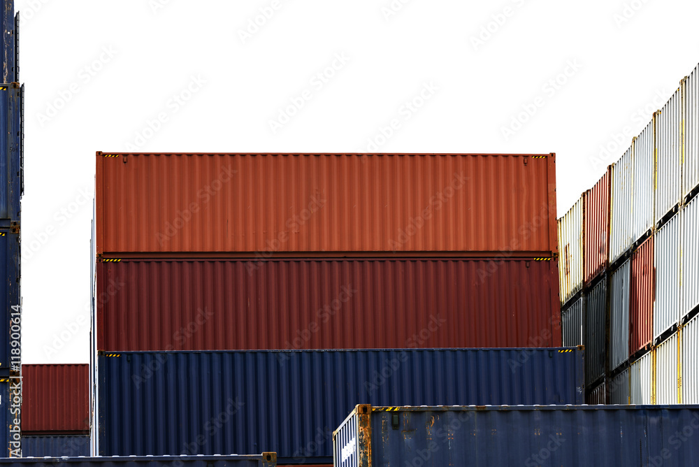 Fototapeta premium freight container isolated on white.