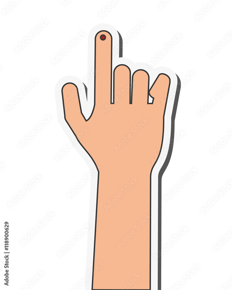Fototapeta premium flat design index finger bleeding icon vector illustration