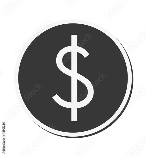 coin cash money finacial item icon. Flat and Isolated design. Vector illustration