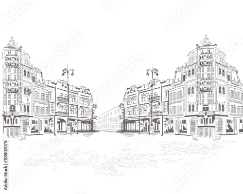 Series of street views in the old city.