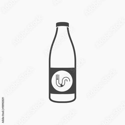 Chemical means for pipe cleaning icon black. Single silhouette plumbing icon.