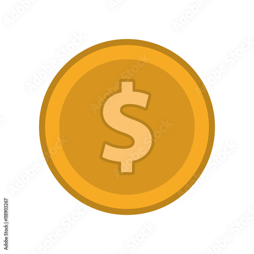 coin cash money finacial item icon. Flat and Isolated design. Vector illustration