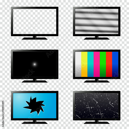 Smart TV set isolated on transparent background