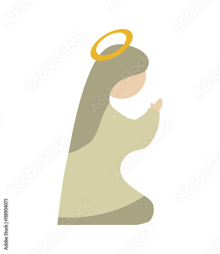 virgin mary religion holy, isolated vector illustration