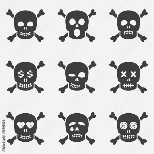 Smile icons in a skull shape