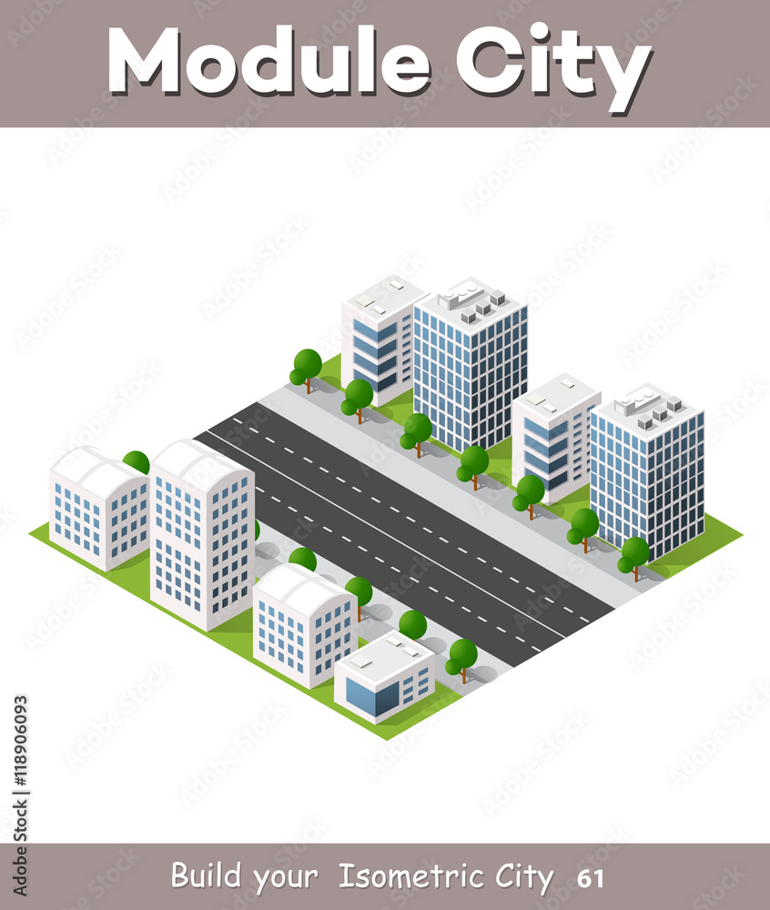 High-speed highway in 3D big city business quarter of the city High-speed highway in 3D big city business quarter of the city