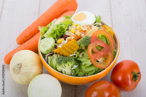 Salad and vegetables