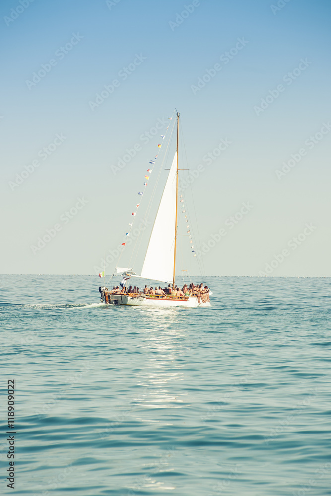 White sailing boat