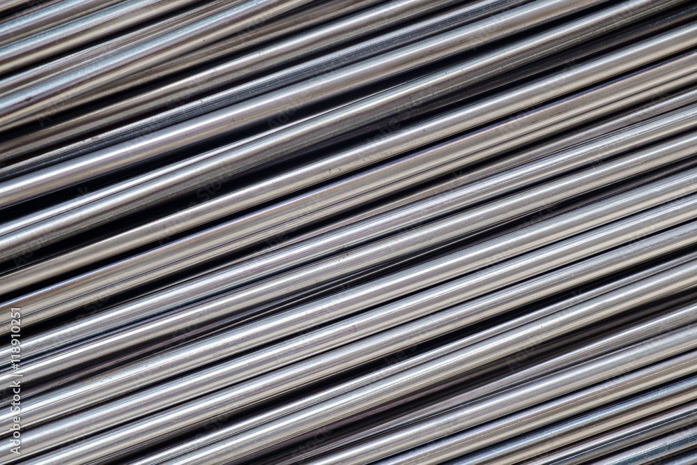 Fototapeta premium Steel pipe / Abstract background of dirty and rusty steel pipe, material for manufacturing in the factory.