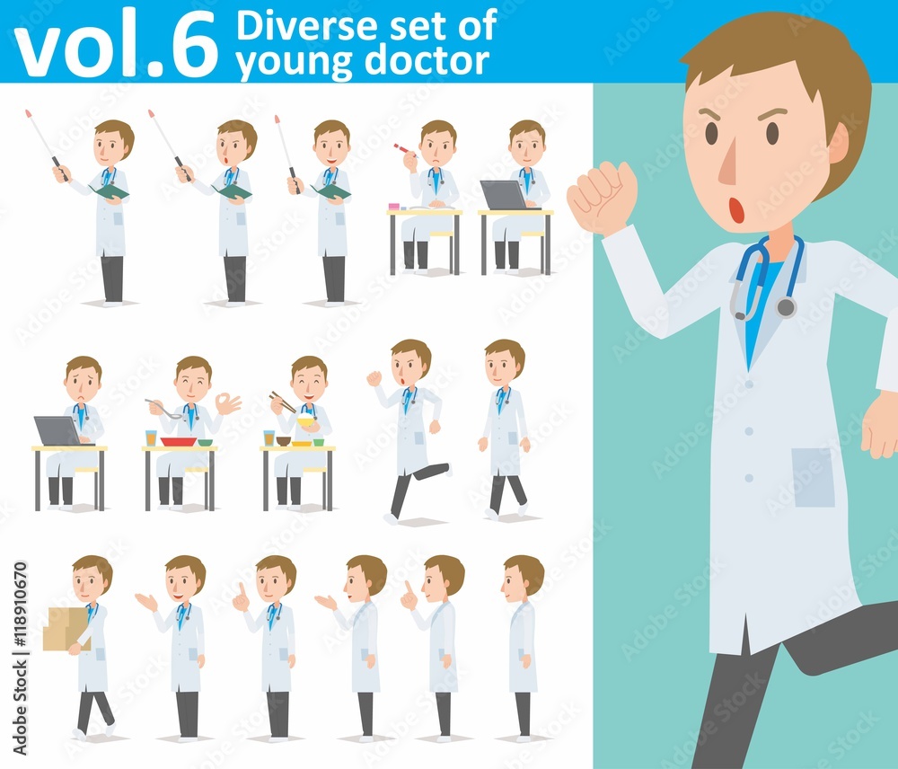 Diverse set of young doctor on white background , EPS10 vector format vol.6 Diverse set of young doctor on white background , EPS10 vector format vol.6
