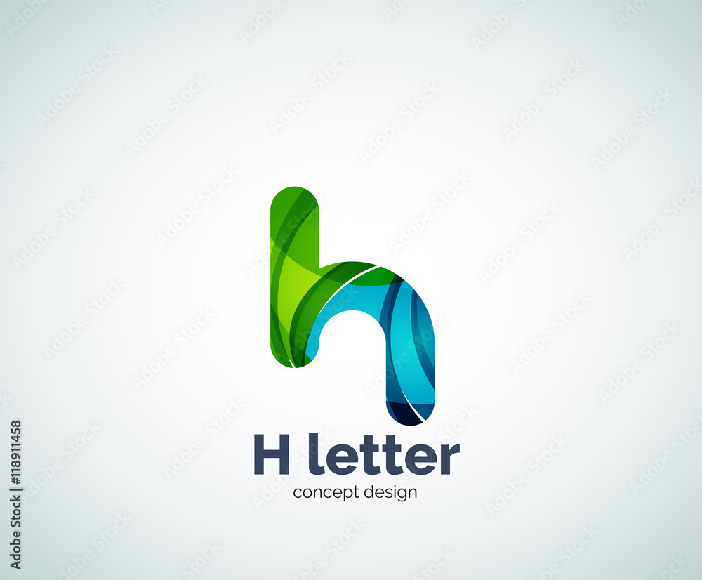 Fototapeta premium Abstract H geometric letter logo template