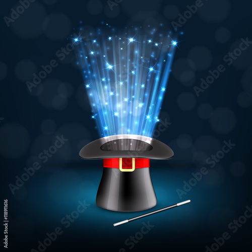 Conjurer hat with magical glow