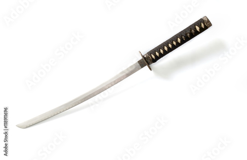 Japanese samurai sword / Japanese samurai sword on white background.