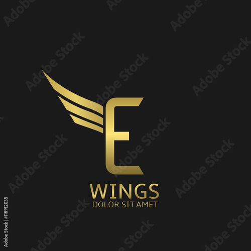 Wings E letter logo