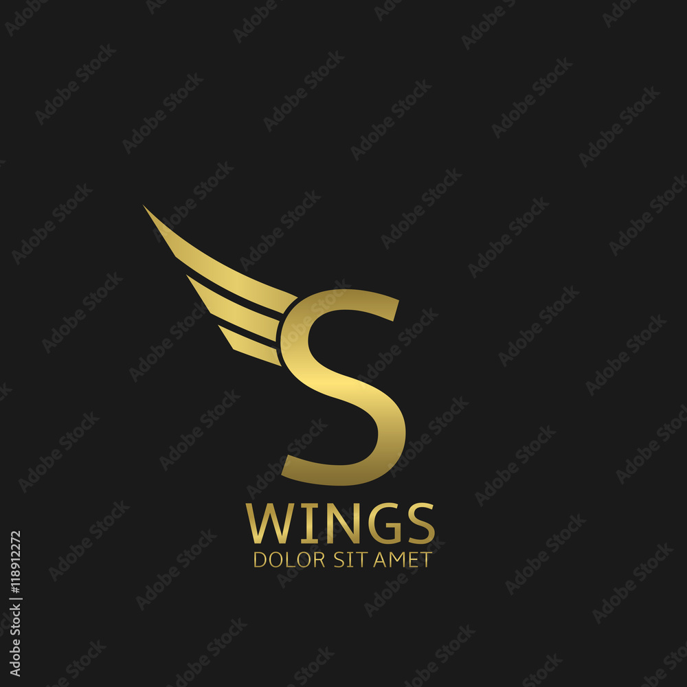Obraz premium Wings S letter logo