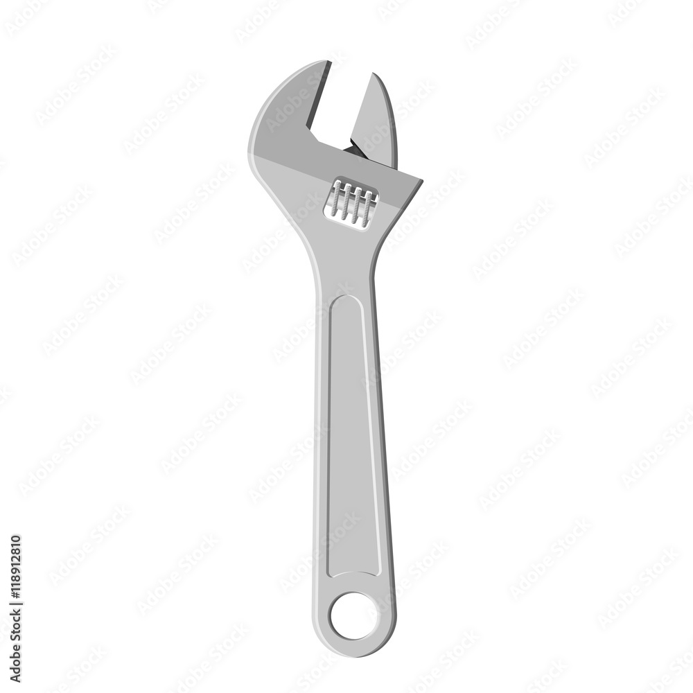 Adjustable monkey wrench. vector illustration Stock Vector