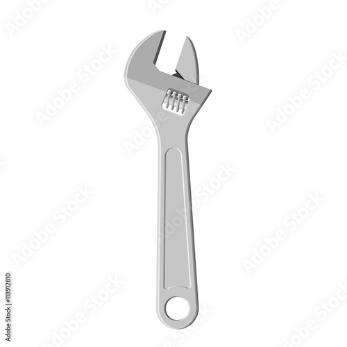 Adjustable monkey wrench. vector illustration