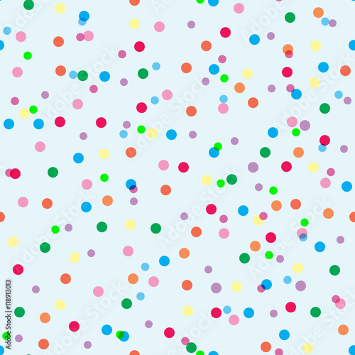 colorful polka dot seamless pattern on blue color background
