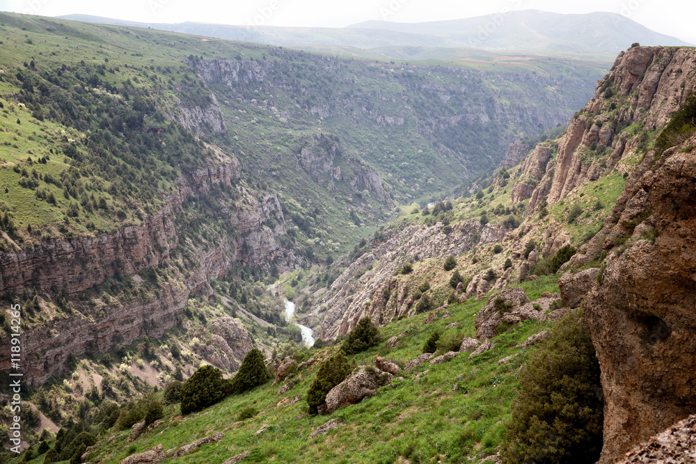 Aksu River Canyon, Aksu-Jabagly natural reserve in Alatau mountains, Central Asia, Kazakhstan 
