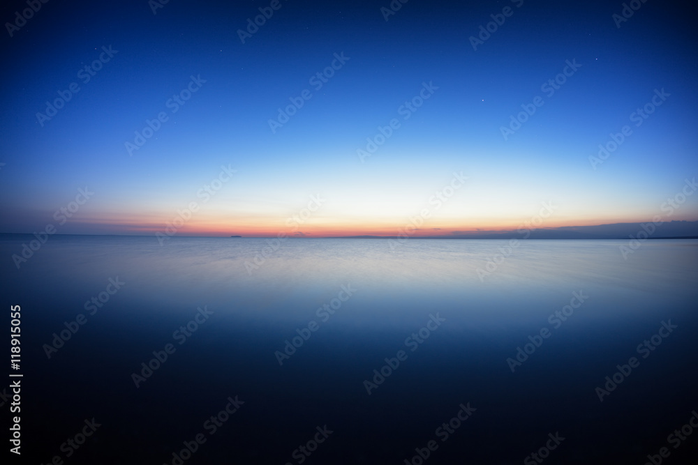 Dawn on Alakol lake in Kazakhstan