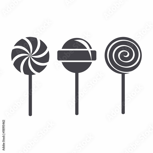 Fotografiet Lollipop isolated vector set