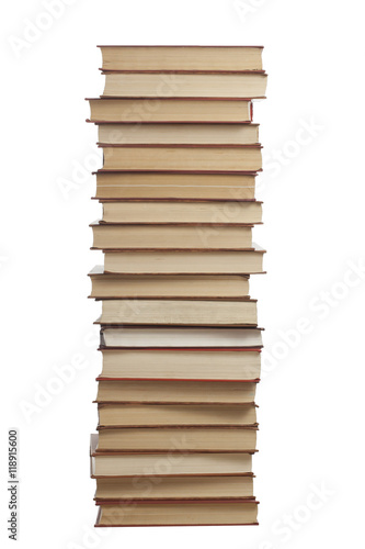 Stack of books isolated on white background. Education concept. Back to school.