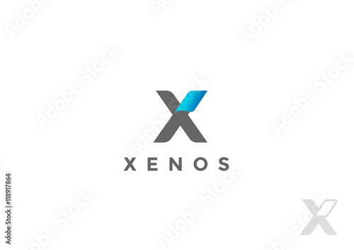 Letter X Logo ribbon design vector. Monogram Logotype icon