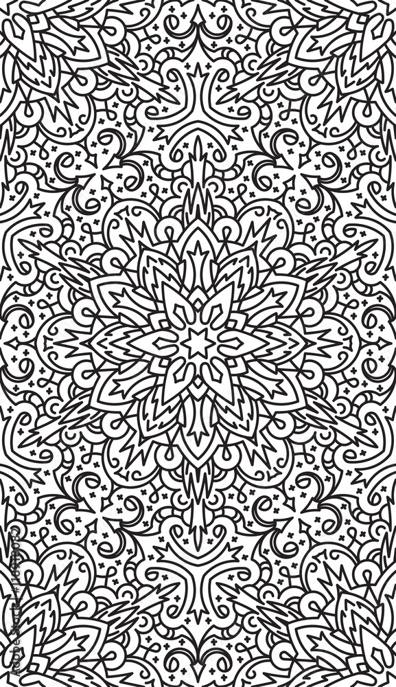 Seamless Abstract Tribal Black-White Pattern. Hand Drawn Ethnic