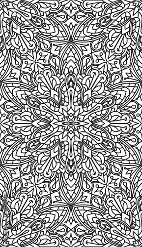 Seamless Abstract Tribal Black-White Pattern. Hand Drawn Ethnic