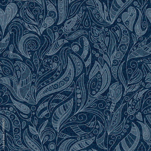 SEAMLESS DENIM FLORAL PATTERN