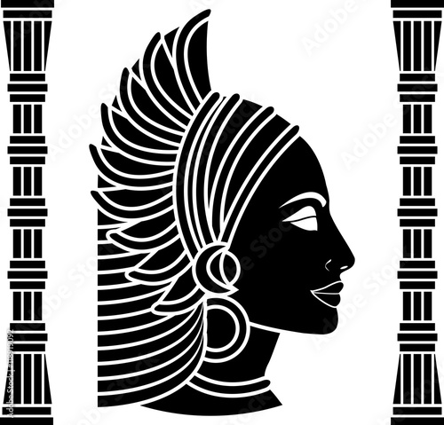 african woman profile. black variant. vector illustration