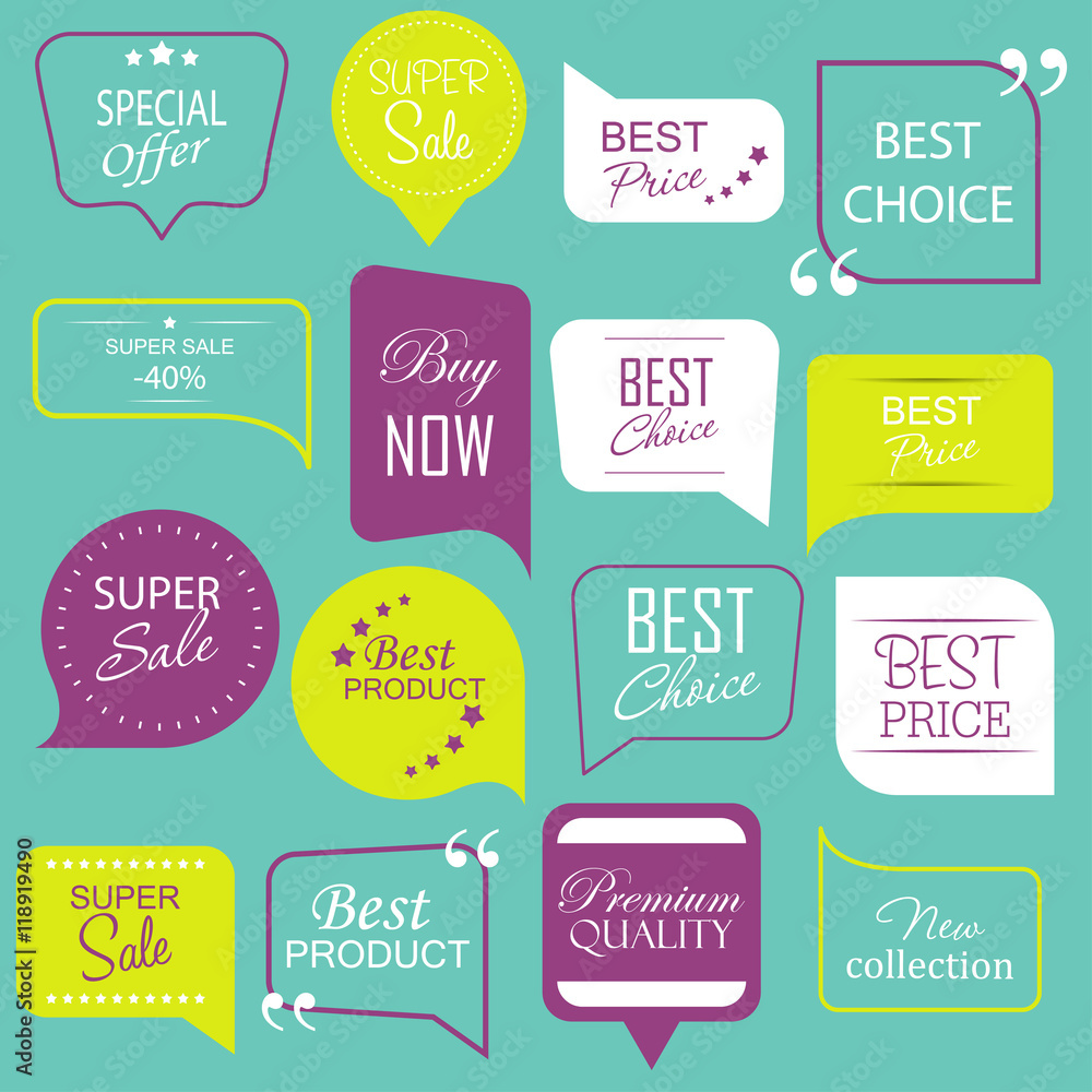 Obraz premium Modern sale stickers collection. Collection of promo stickers