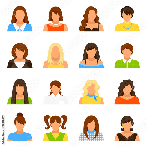 Woman Avatar Icons Set 