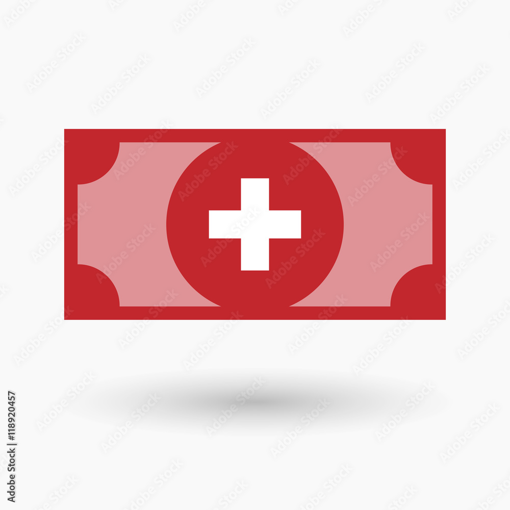 Isolated  bank note icon with   the Swiss flag