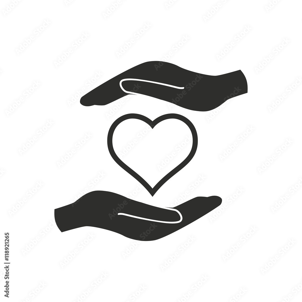 Heart in hand - vector icon.