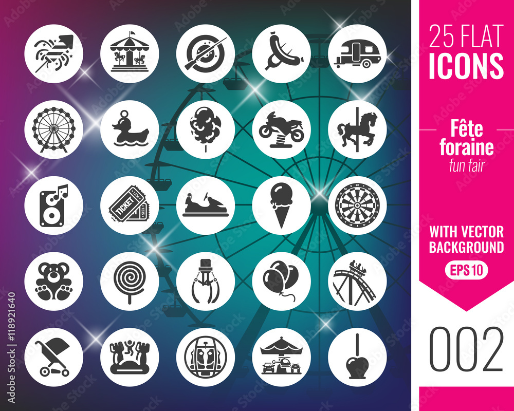 Fototapeta premium Pictogrammes - Thème fête foraine
