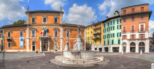 Panorama of Piazza del Mercato in Brescia photo