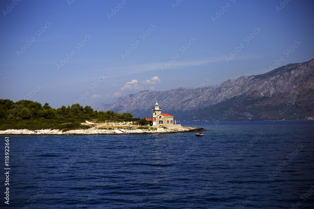 Lighthouse in Sucuraj, Hvar island, Croatia