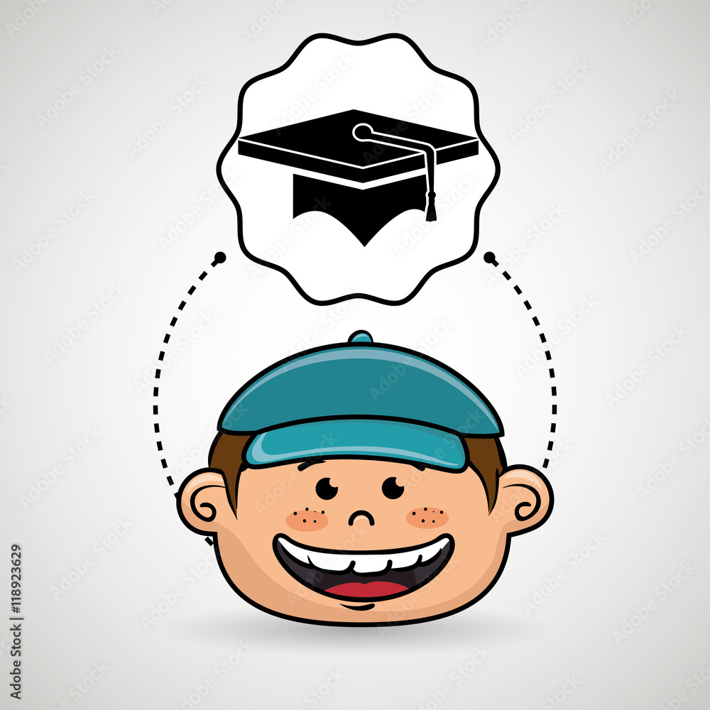 boy cartoon cap icon vector illustration design boy cartoon cap icon vector illustration design