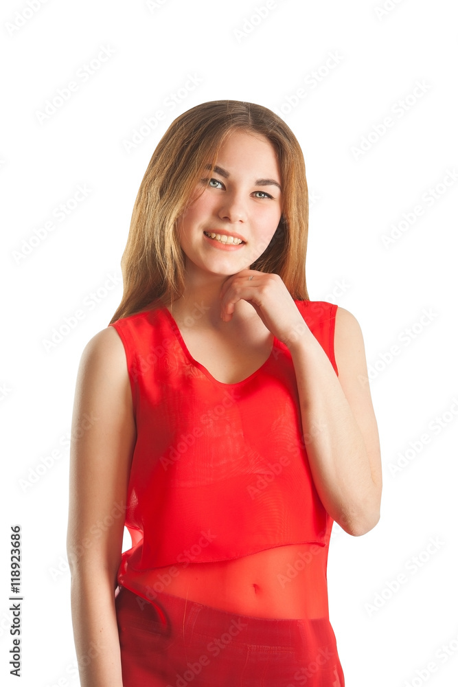 Fototapeta premium beautiful woman in red