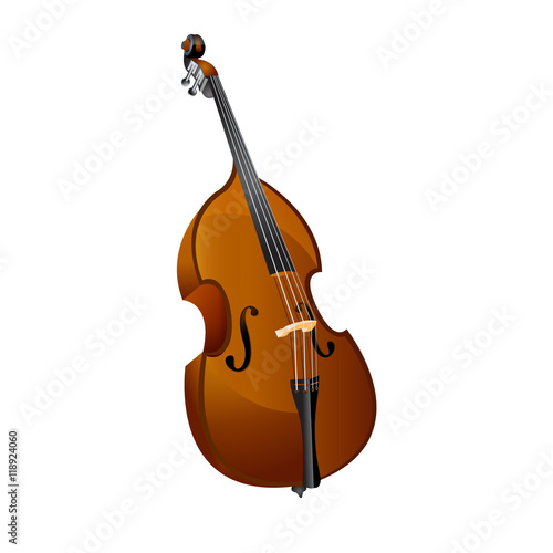 classical contrabass isolated object