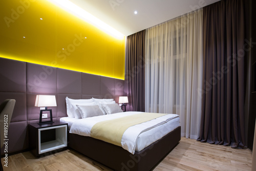 Modern luxury hotel suite interior